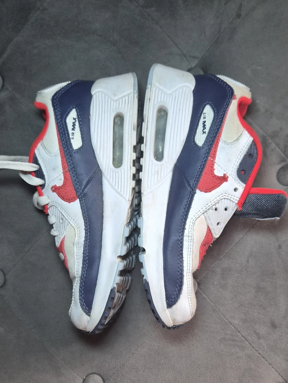 Nike Kids Red White Navy Blue Air Max Sneakers 3Y